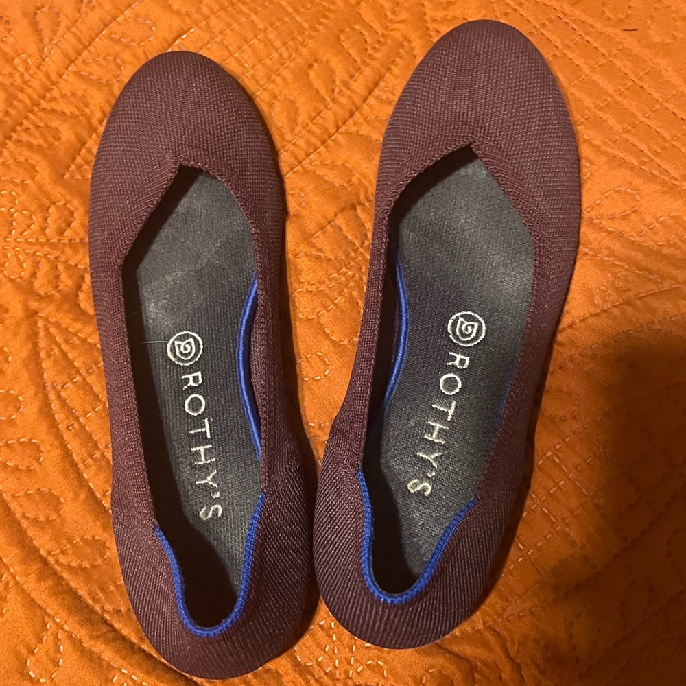 Rothy’s plum color gently worn